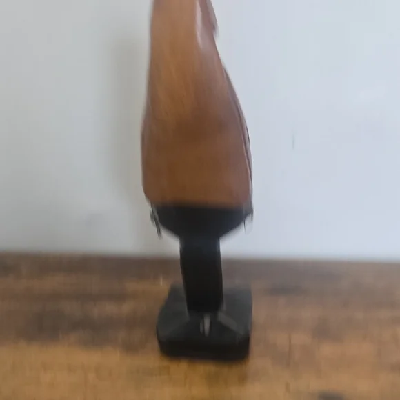 Vintage African Hand-Carved Black and Brown Wooden Tribal Bust Sculpture - Picture 4 of 5